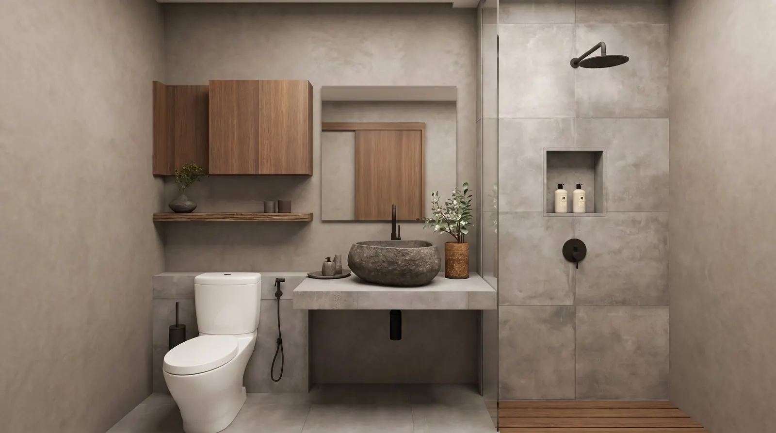 Baño amplio con ducha de lluvia